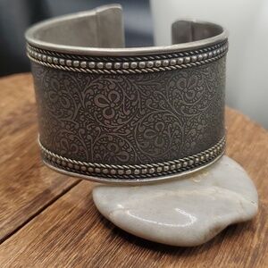 Overflow cuff sterling edwardian pattern bracelet‎ rare collectible